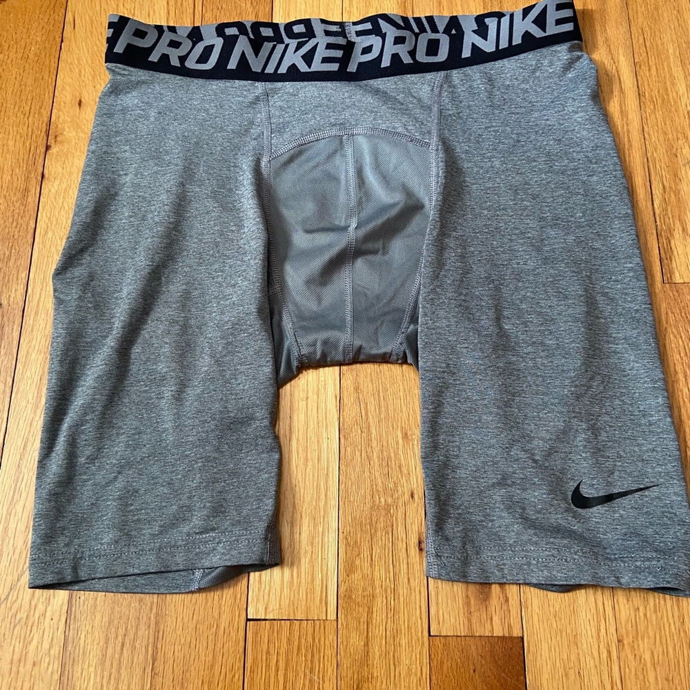 Nike Pro Combat Compression Shorts Long 9” Gray Large